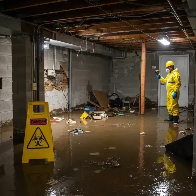 Flooded Basement Electrical Hazard in Buxton, NC Property